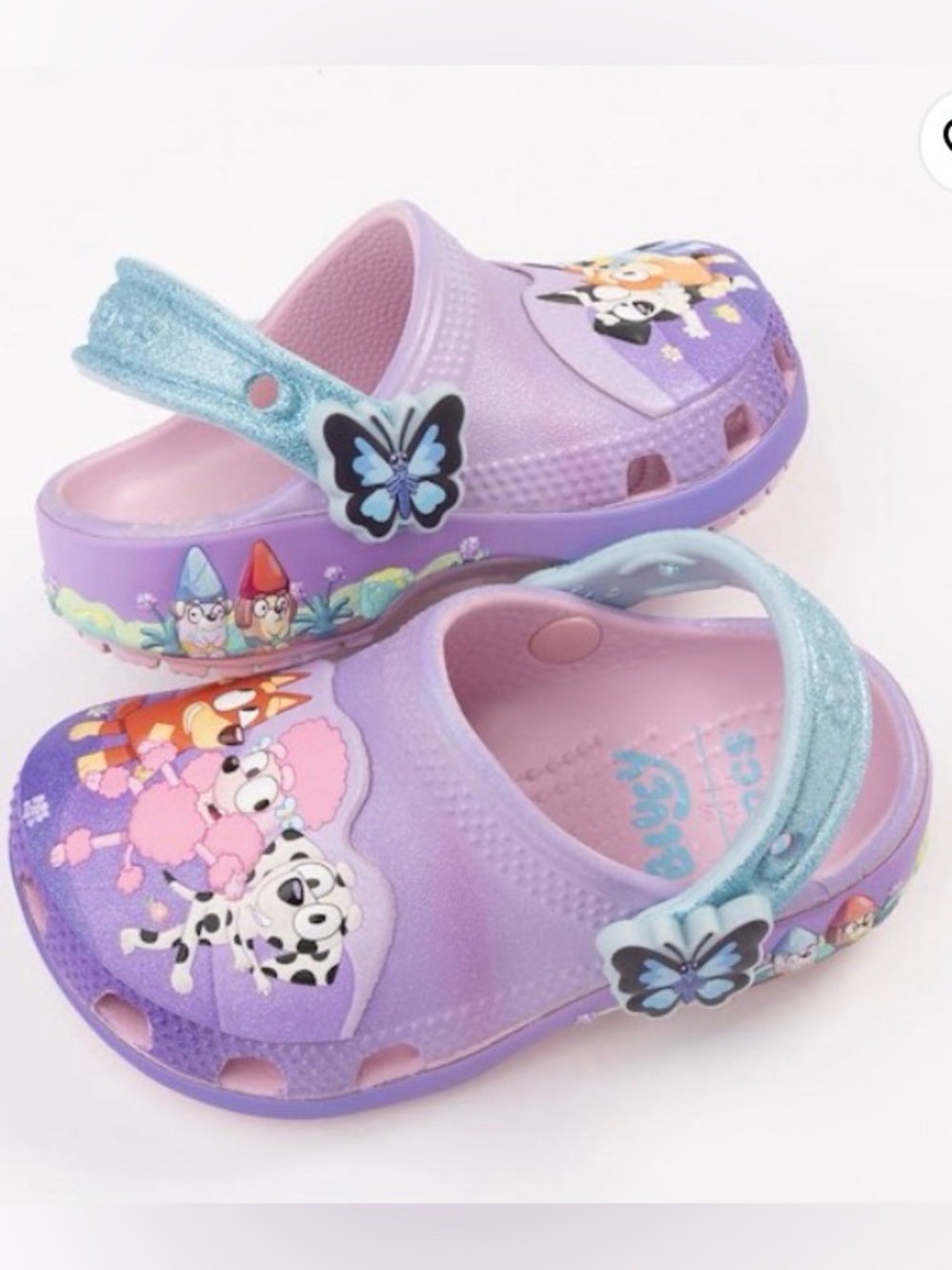 Bluey CROCS purple and sparkly blue NWT size C 4